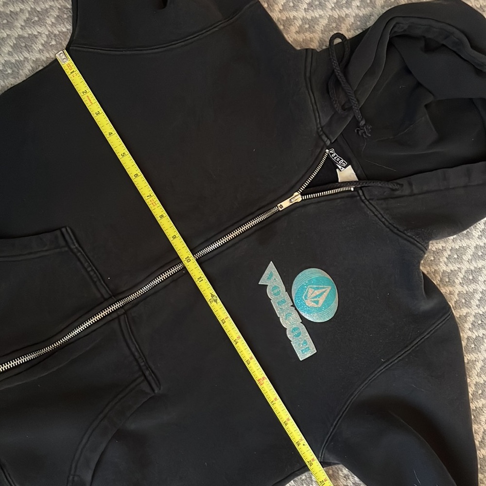 Volcom Hoodie Black Teal Zip Up - Picture 7 of 7